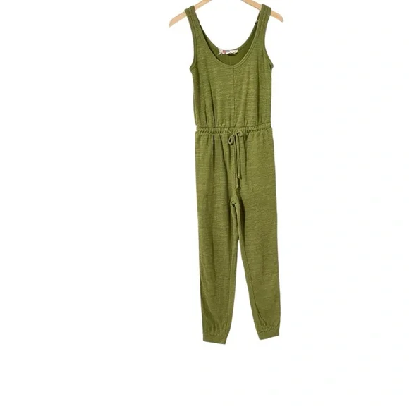 FREE PEOPLE FP Beach 2 Piece BiCoastal Quiet Moss Jumpsuit Cardigan Duster Set - Picture 3 of 11